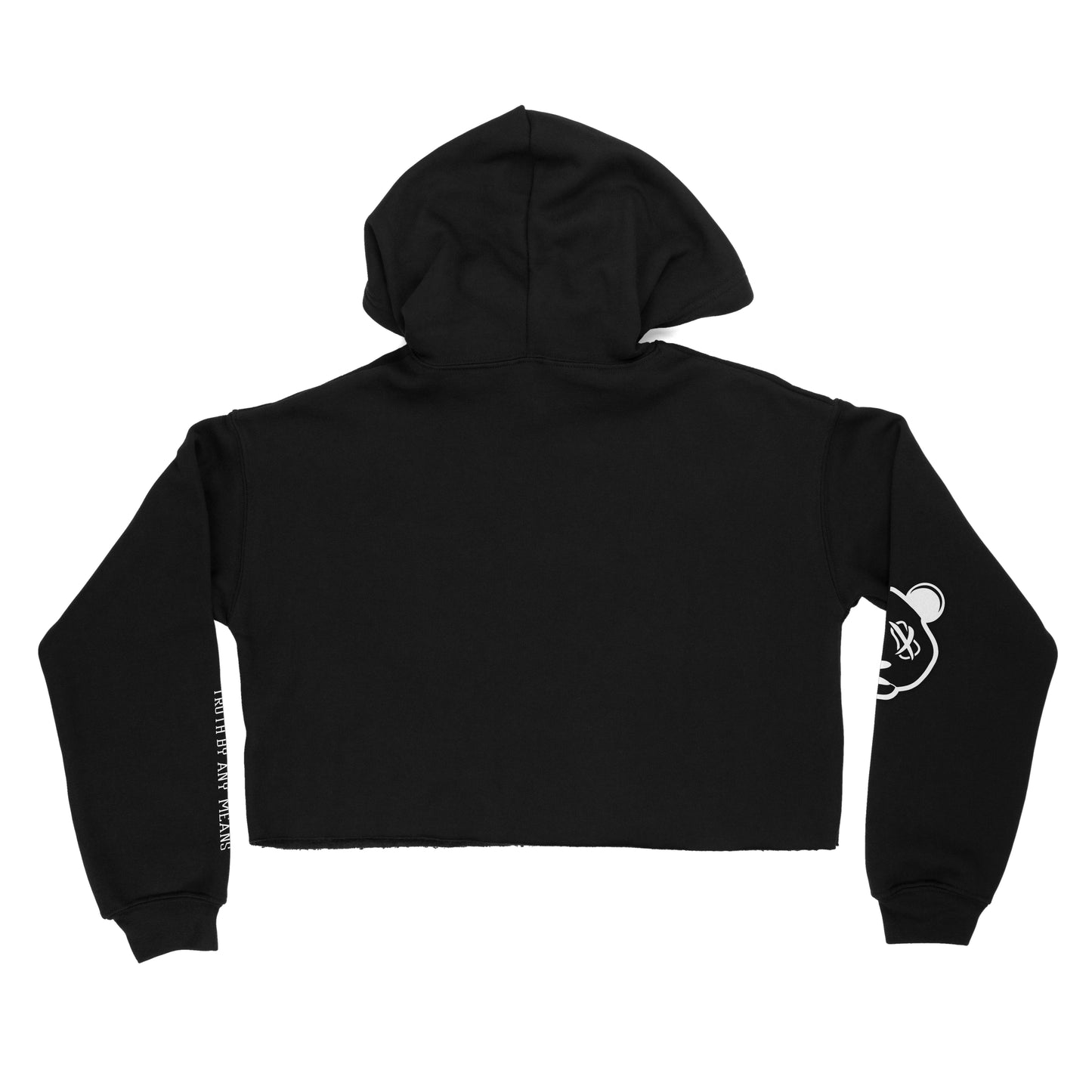No Grey - Premium Crop Top Hoodie (Black)
