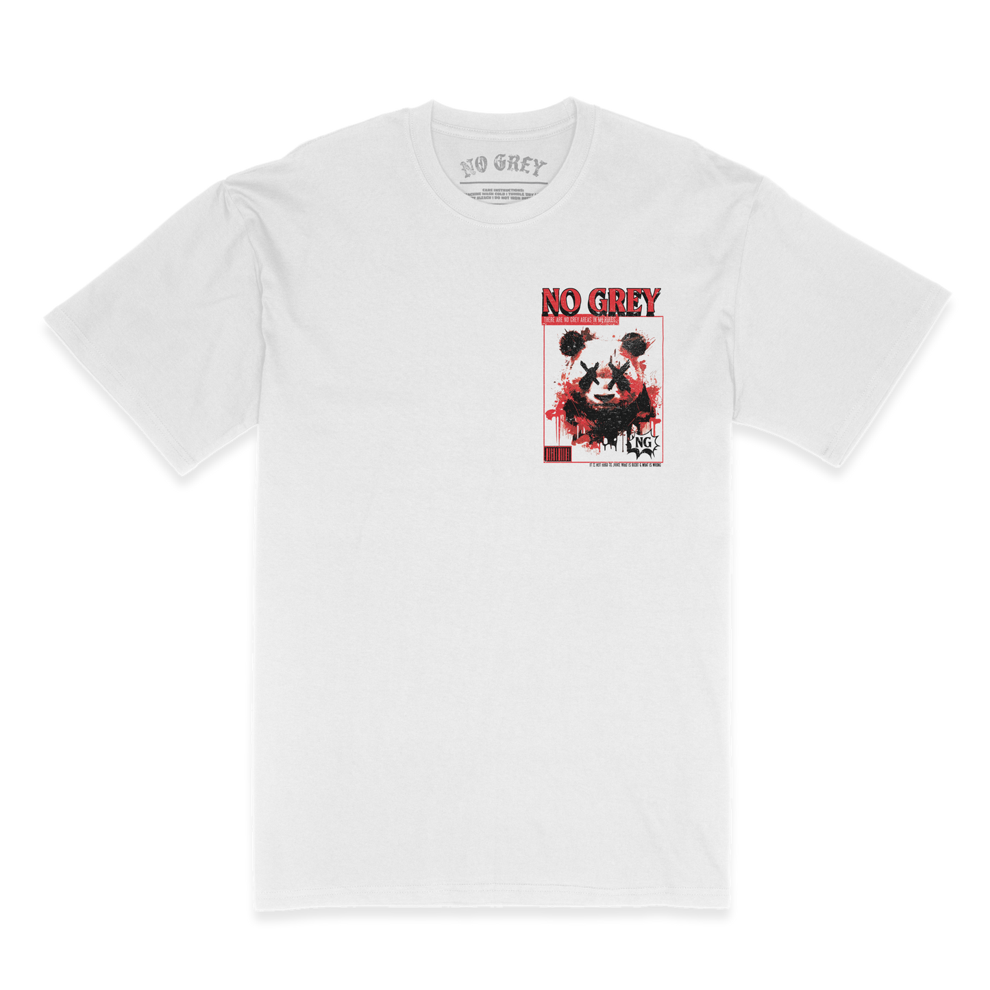 Panda Head Poster: Premium Heavy T-Shirt (Grey) (10 Colors)