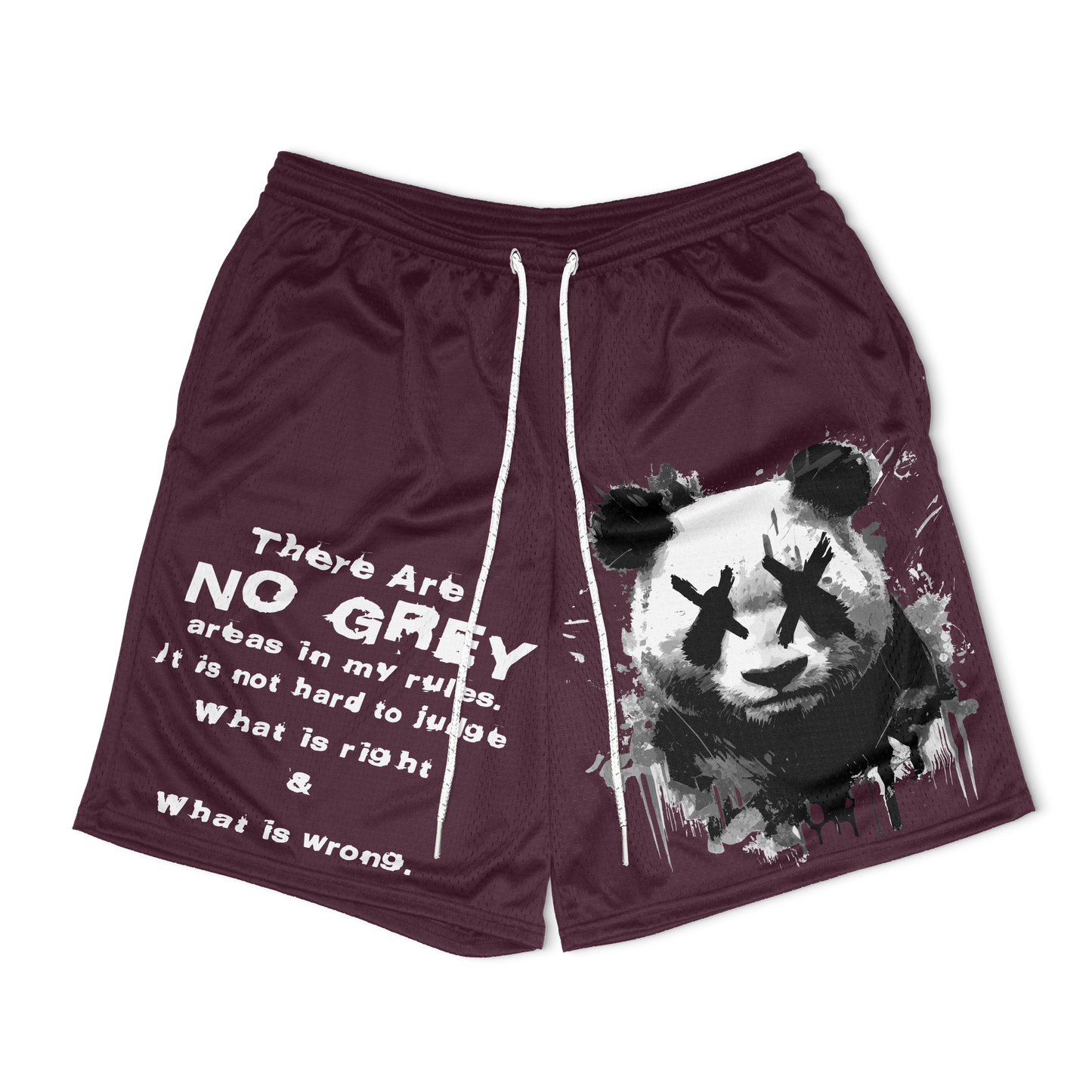 Panda Head Above Knee Mesh Basketball Shorts (10 Colors)
