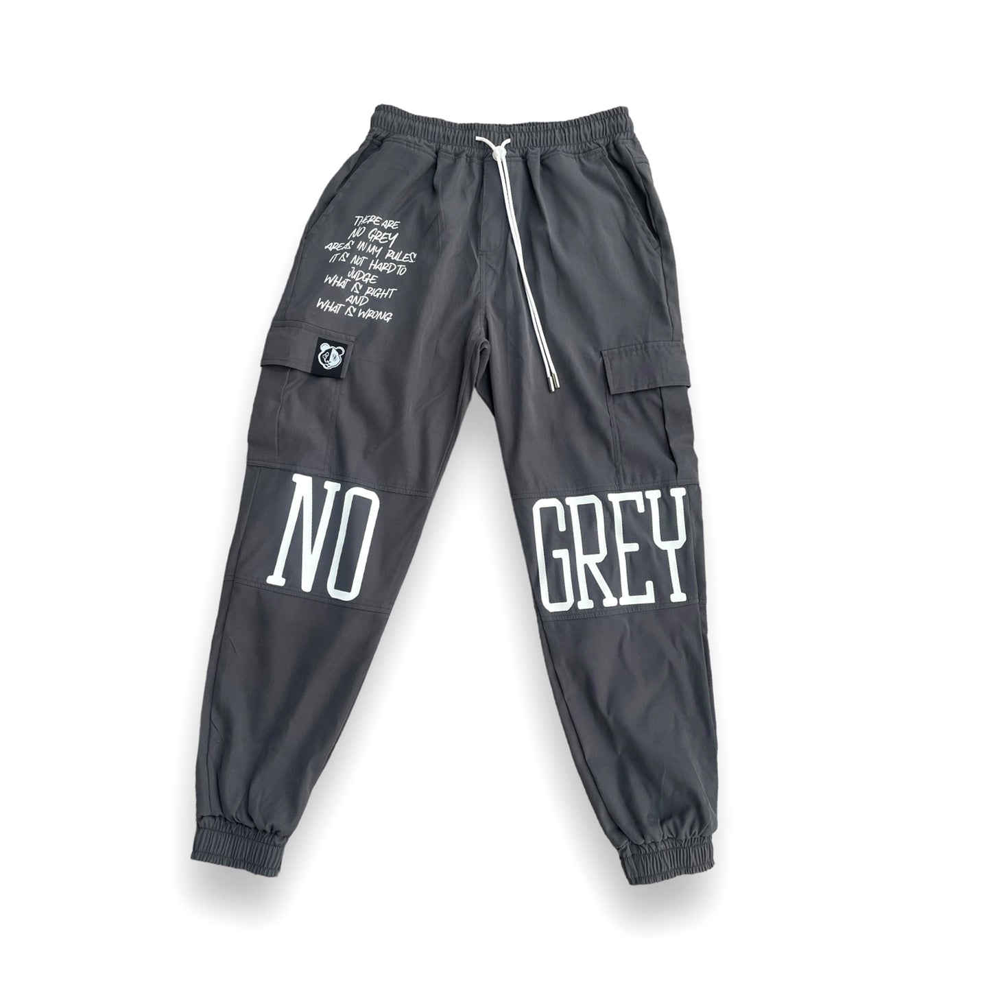 No Grey Reflective Cargo Pants (Grey)