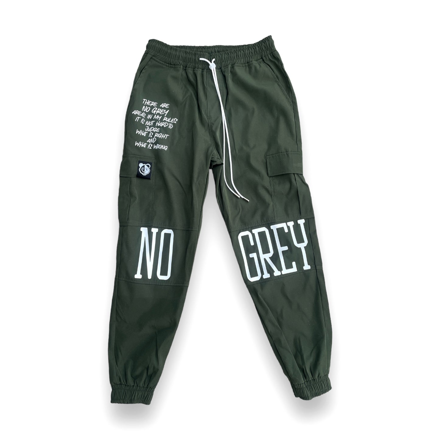 No Grey Reflective Cargo Pants (Army Green)