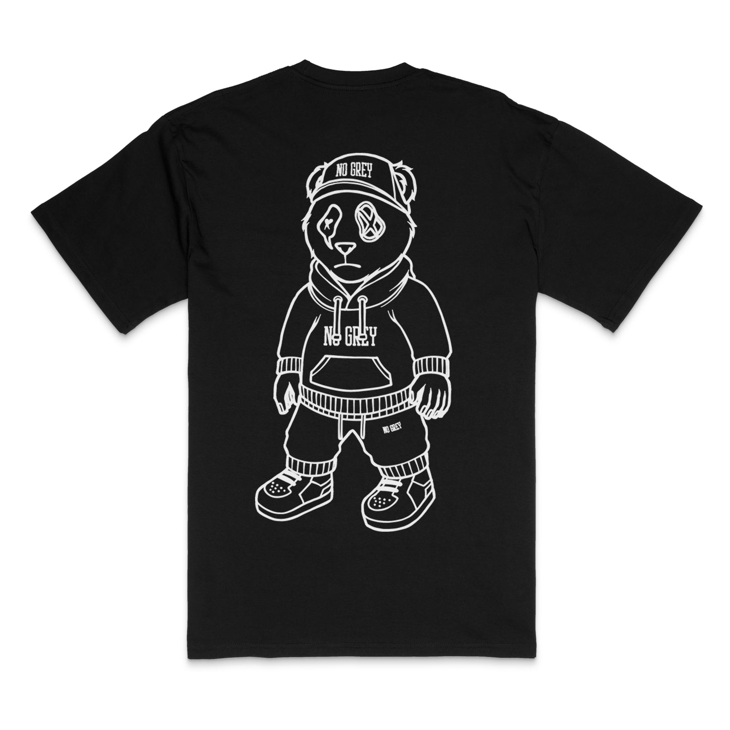 Panda Head: Premium Heavy T-Shirt (Black)