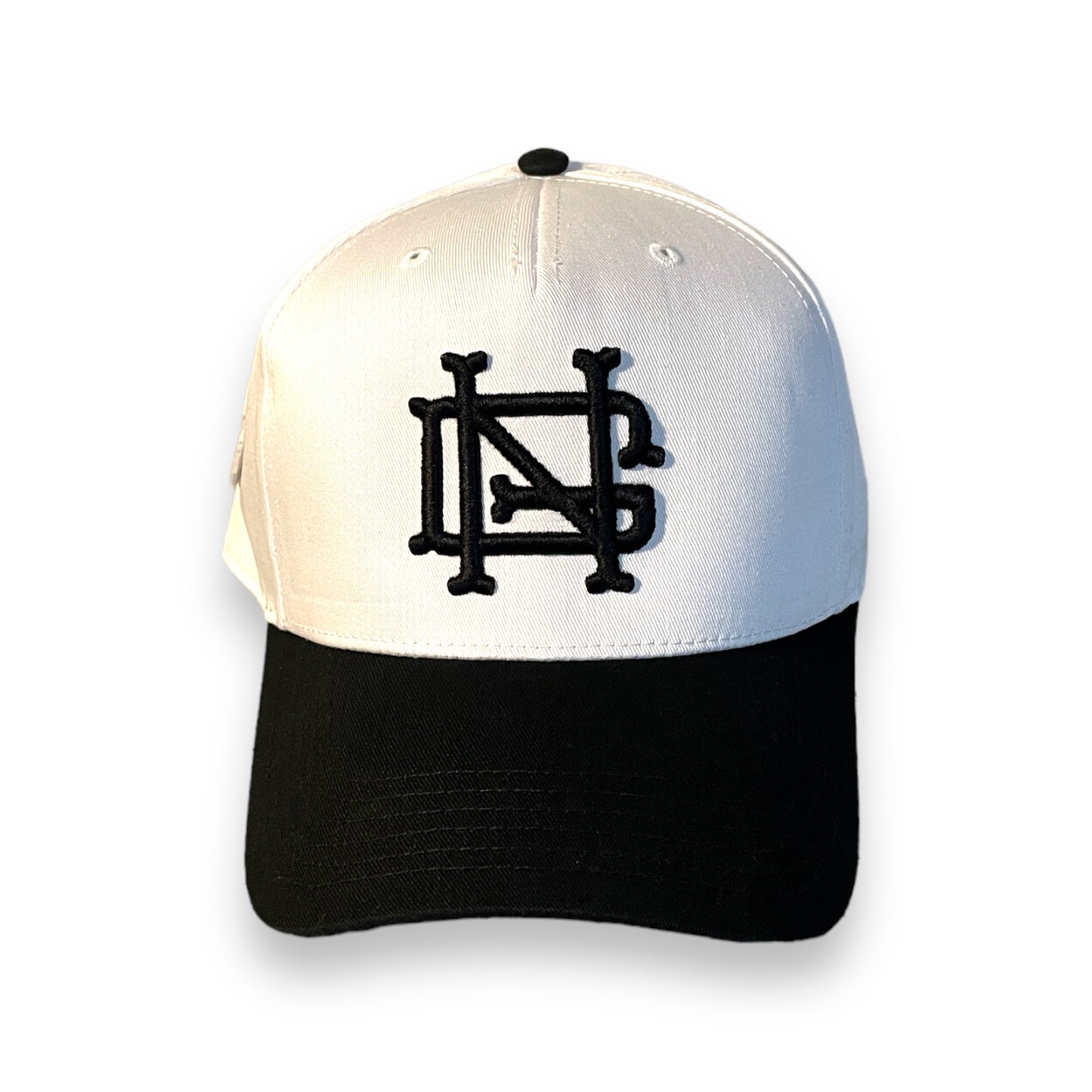 NG 5 Panel Snapback Hat (White / Black)