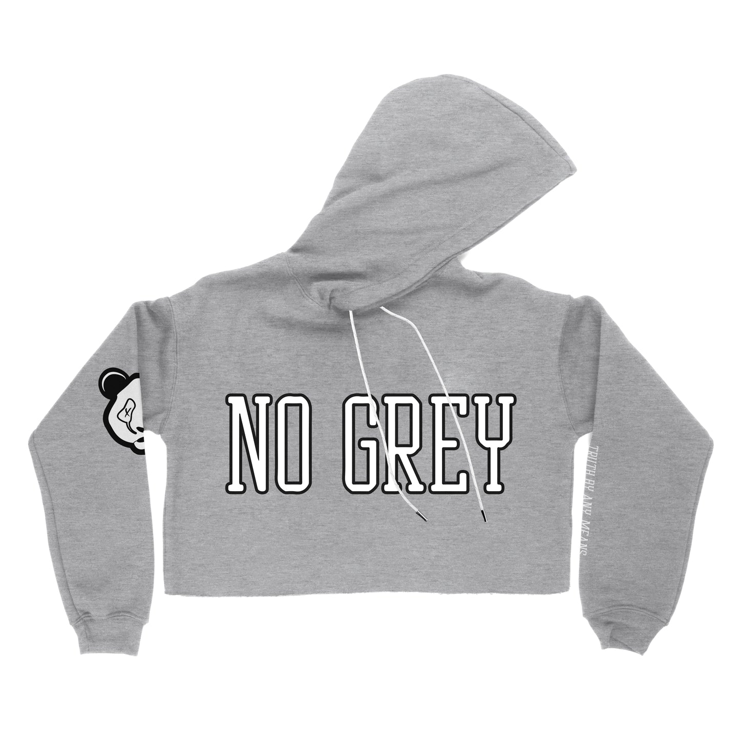 No Grey - Premium Crop Top Hoodie (Heather Grey)
