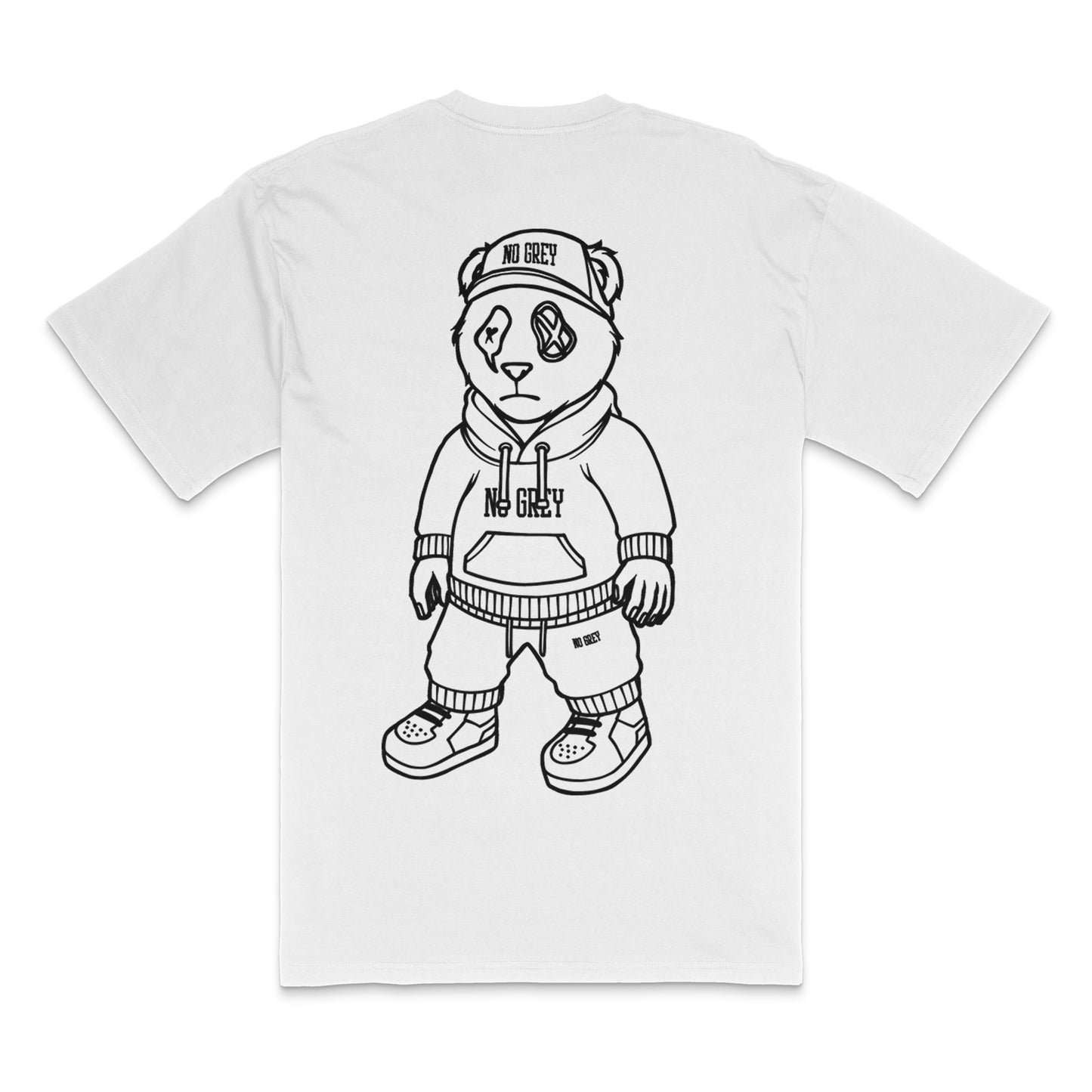 Panda Head: Premium Heavy T-Shirt (White)