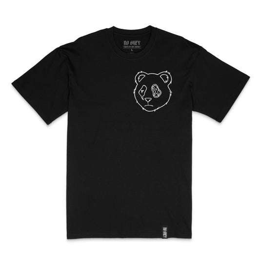 Panda Head: Premium Heavy T-Shirt (Black)