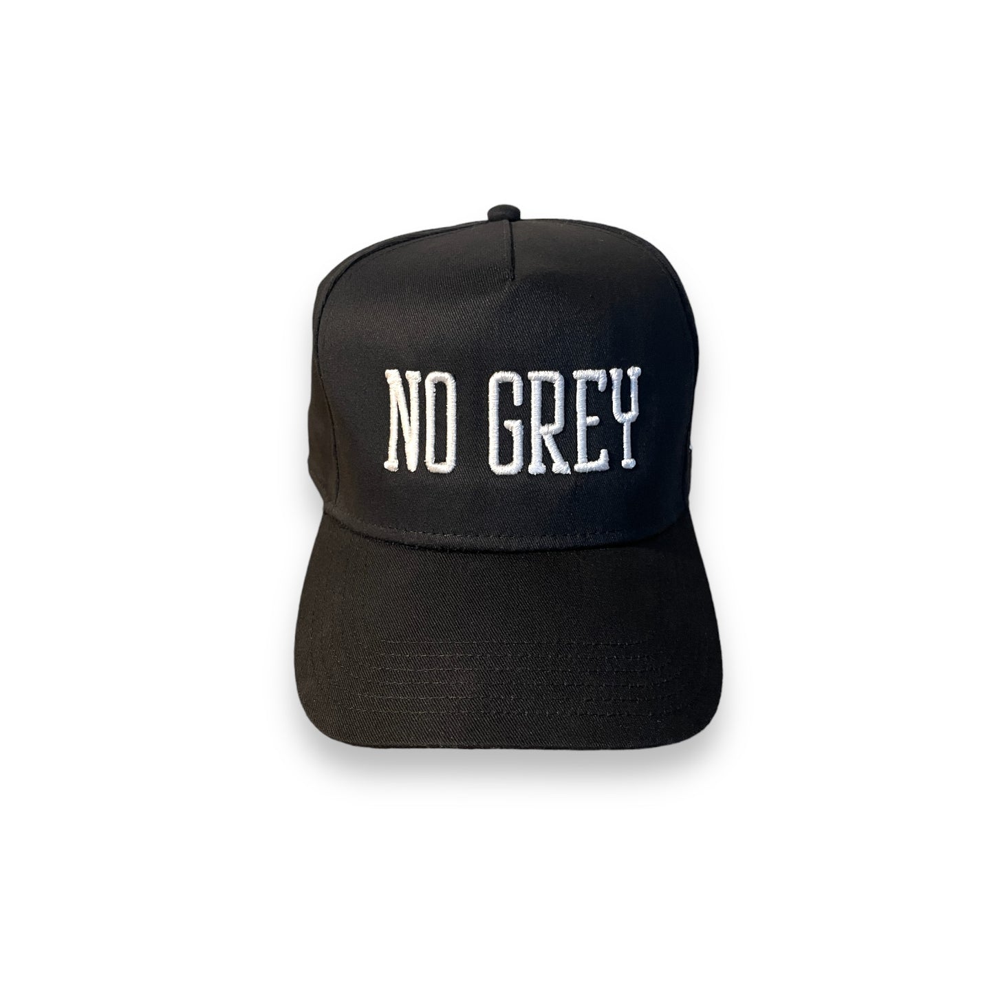 No Grey 5 Panel Snapback Hat (Black)