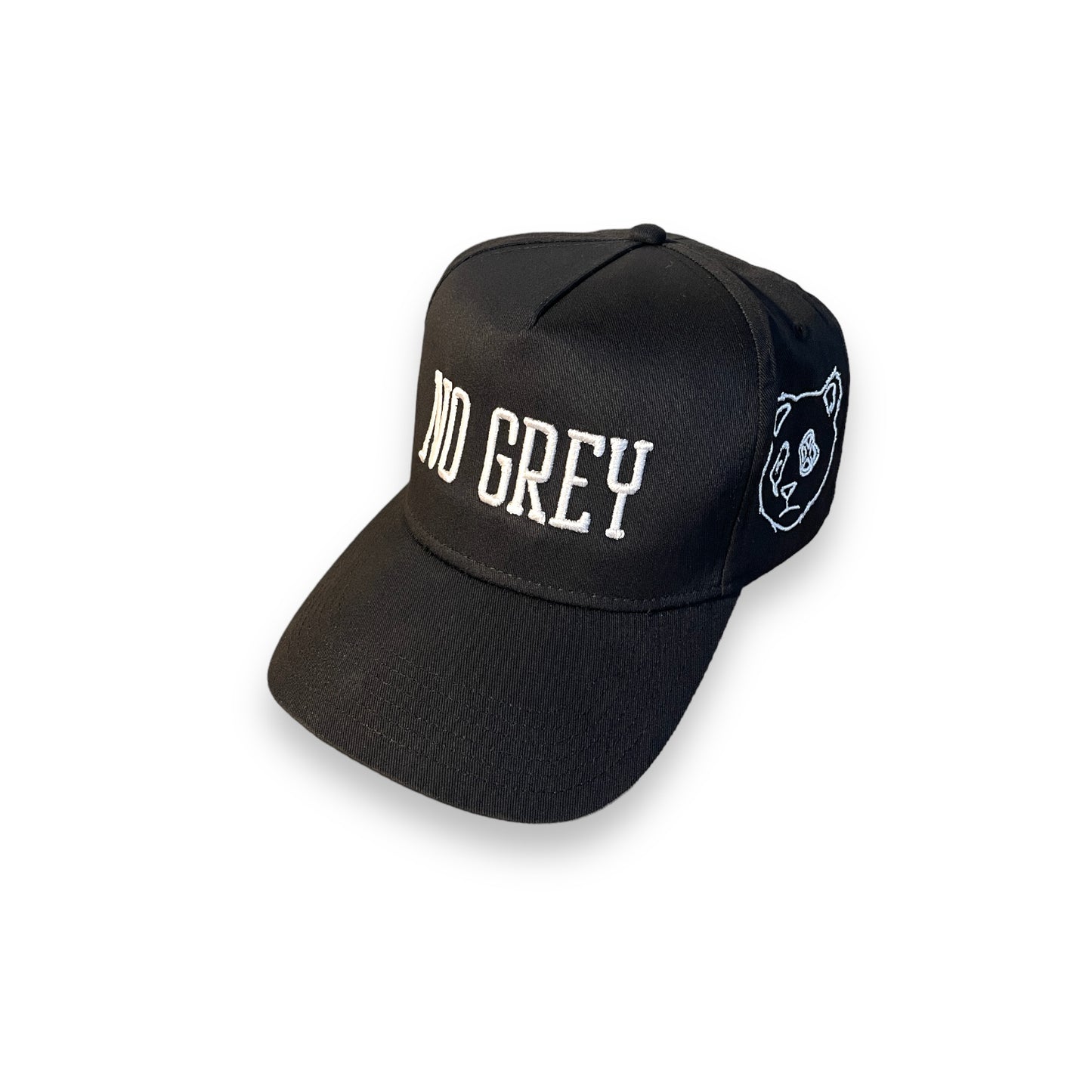 No Grey 5 Panel Snapback Hat (Black)