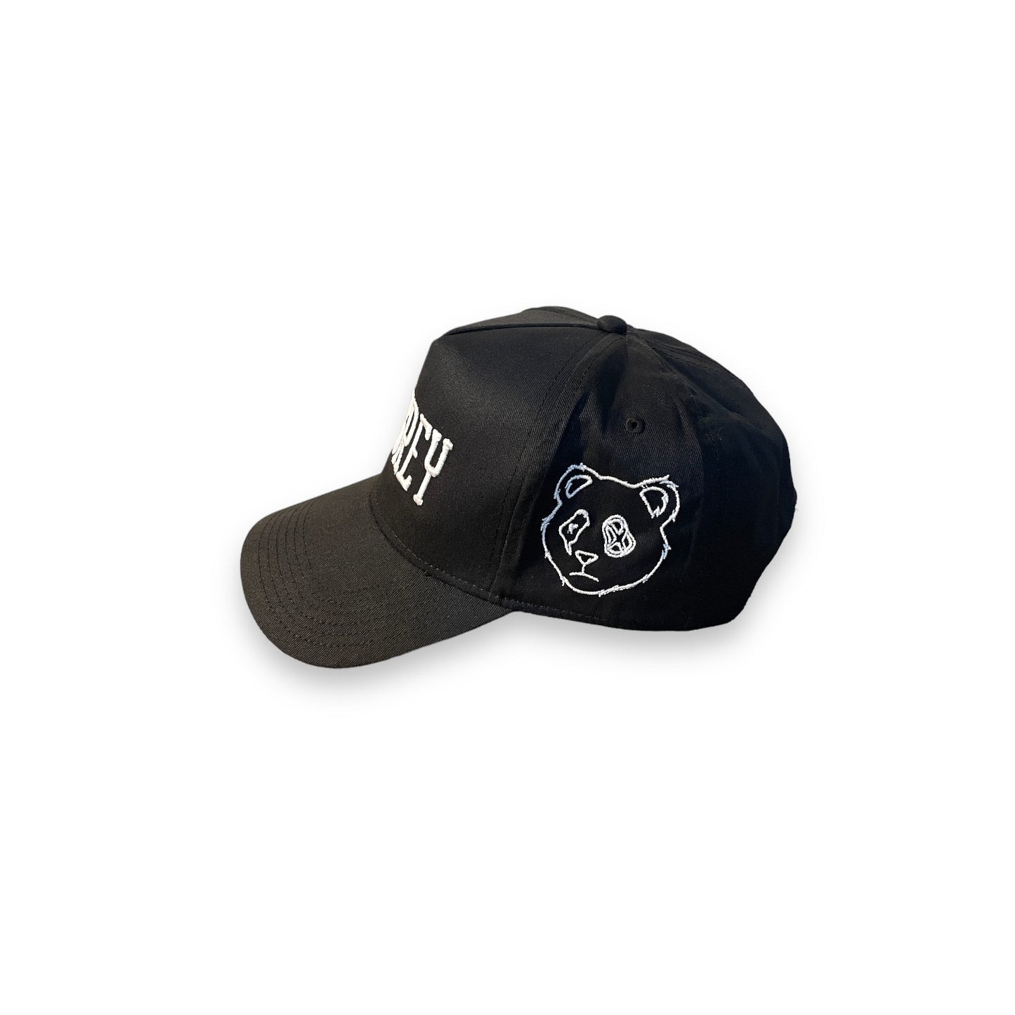 No Grey 5 Panel Snapback Hat (Black)