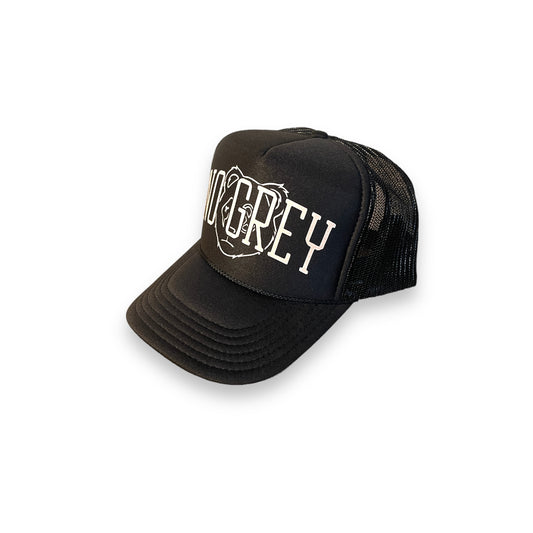 No Grey - 5 Panel High Crown Mesh Back Trucker Hat (Black)